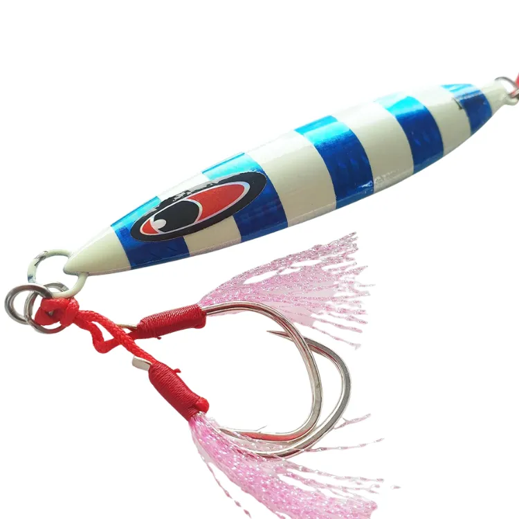 جيغز العمود الفقري للسقوط البطيء | طعوم الجيغينغ المعدنية اللامعة للباس، والقد والسنابر | خطافات المساعدة المزدوجة | الصيد في المياه المالحة البحرية